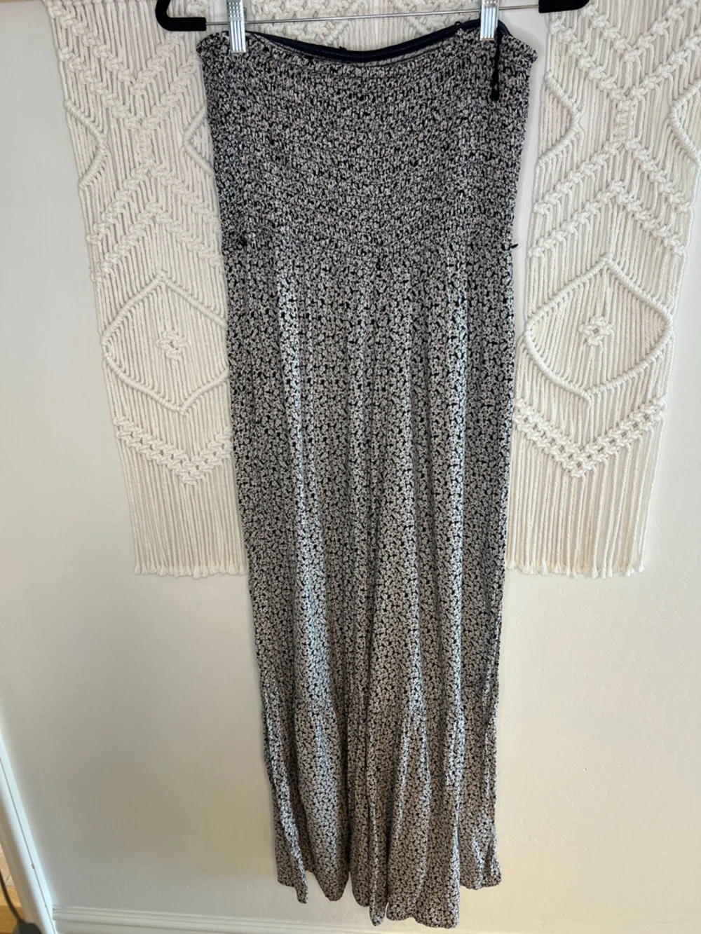 Free People Black and White Floral Strapless Maxi Jumpsuit Romper - Picture 6 of 9
